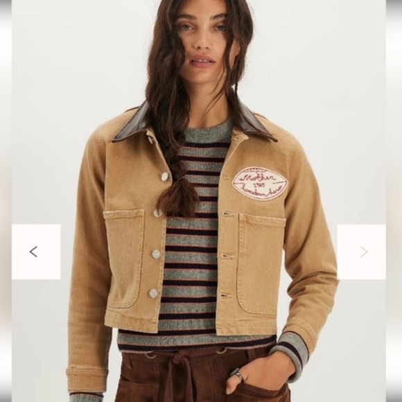 MOTHER Utility Jacket in Tan with Brown Accents - Picture 1 of 11
